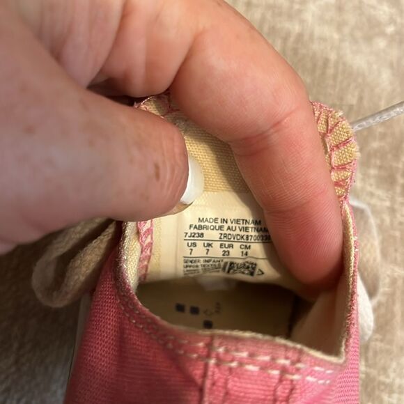 Converse Pink and White Classic Sneakers - Picture 7 of 10